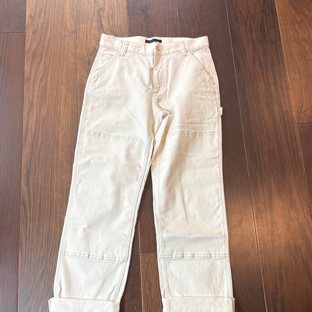 OAK + FORT Off-White Cropped Ankle /Cargo Pants